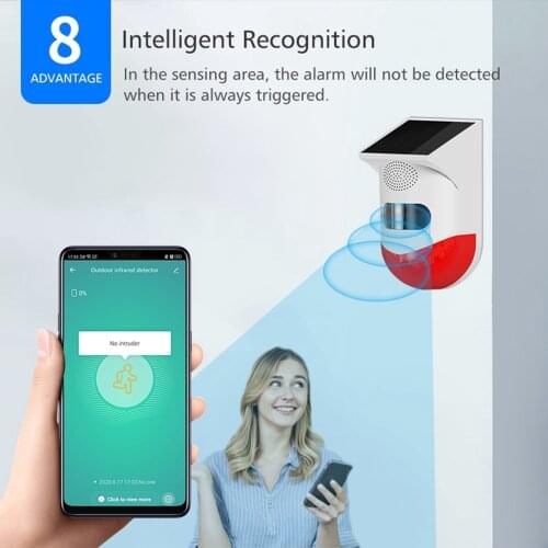 Smart WiFi Solar Alarm Light Motion Detector Remote Control IP65 Waterproof