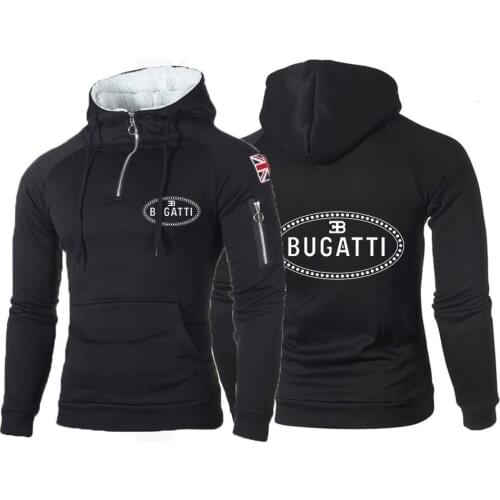 Mens Bugatti Car Logo New Brand Hoodie Streetwear Hooded Hoody Hoodies Sweatshirts Hip Hop High street pullover Coats
