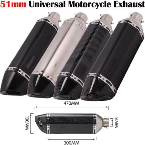 470mm Universal Motocycle Exhaust Escape Modified Muffler Pipe with DB killer For MSX125 GSR600 Tmax 530 Z1000 NC700 MT07 XSR900