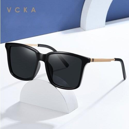 VCKA Fashion classic Square Polarized Sunglasses Men Women Light Eyeglasses Frame Sun Glasses Male Outdoor UV400 drive Goggles