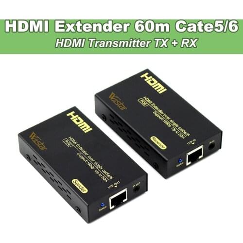Wiistar HDMI Extender Cate5/6 HDMI Transmitter Receiver TX RX RJ45 60M 1080p 3Dover Cat 5e/6 RJ45 Ethernet Converter