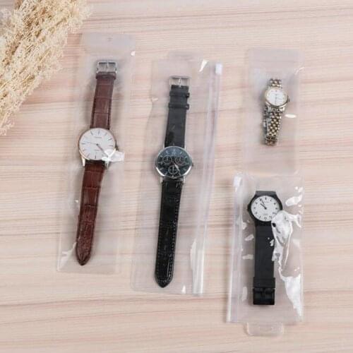 100pcs Fashion Transparent Plastic Watch Band Packing Bag Jewelry Cosmetic Makeup Tool Packaging Pouches