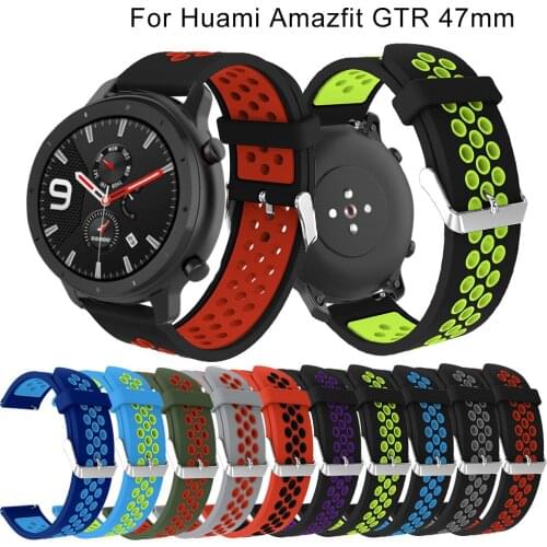 22mm Quick Release Strap For Huami Amazfit GTR 47mm Sport Silicone Strap For Huami Amazfit pace SmartWatch Wristband Accessorie