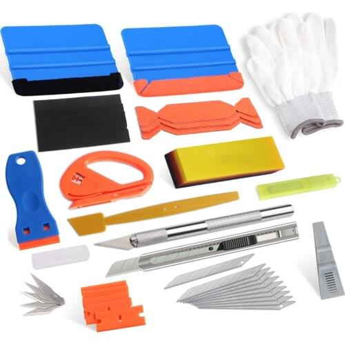 37 Pcs Car Body Vinyl wrap window tint film auto tool kits scraper safety cutter vehicle applicator wallpaper