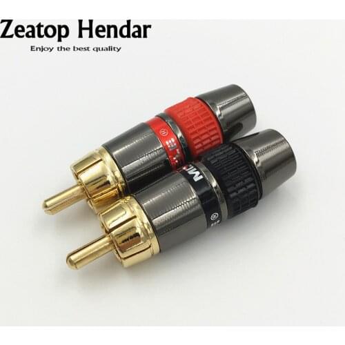 40Pcs Copper RCA Plug Audio Cable Male Soldering Connector for 8MM Cable