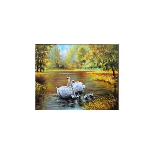 5D Full Drill Diy Diamond Painting Animal Swans Handmade Cross Stitch Resin Square Diamond Sets Diamond Embroidery