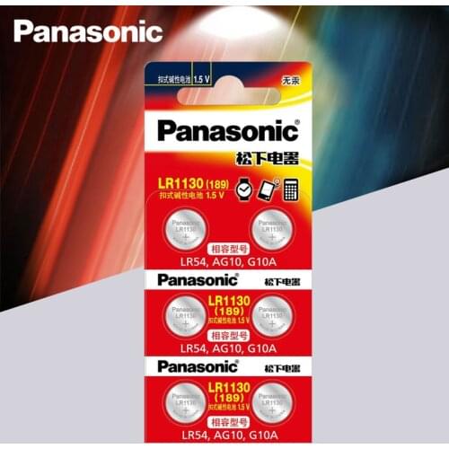 6pcs Panasonic Battery Cell 1.5V AG10 LR1130 Alkaline Button Battery AG10 389 LR54 SR54 SR1130W 189 LR1130 Button Batteries