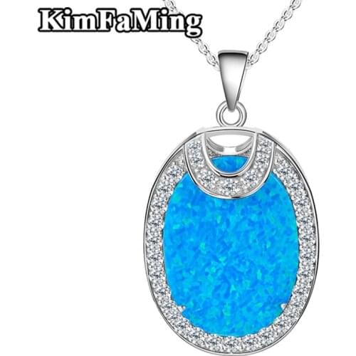 Gorgenous Male Big Luxury Pave Set Oval Opal Silver Pendant Necklaces Trendy Birthday Color Stone Fine Jewelry for Men OPP008