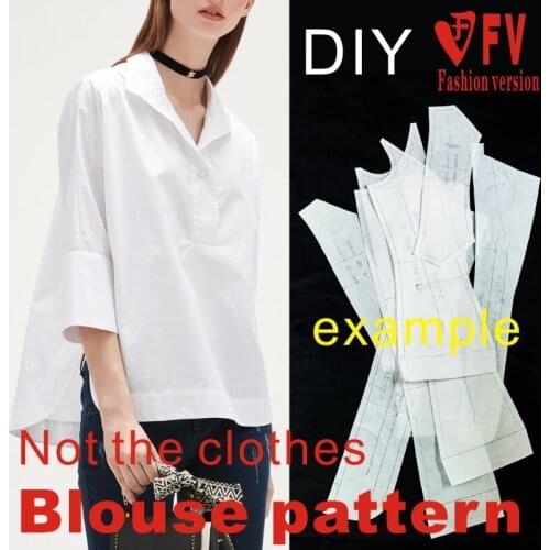 Big-brand shirt pattern fashion blouse European and American clothing cutting design drawings BCY-91