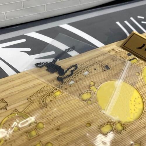 Wooden Deck with Masking Sheet Kit for 1/350 Trumpeter 05339 New York Battleship Model Upgrade Parts