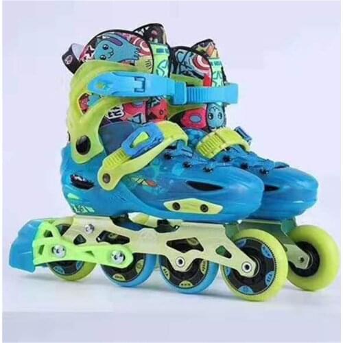 Kids 4 Wheels Inline Skates Shoes for Boys Girls Age 3 to 12 Years Old Roller Skating Sneakers Red Blue Skates Size-adjustable