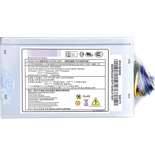 For Lenovo Power Supply HK380-16FP FSP280-40PA PS-4281-02 TS230 280W 14pin
