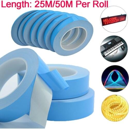 Double-Sided Tape For LED CPU GPU Heatsink Thermal Adhesives Double-sided Tape 3-15MM Width 0.2mm Heat-Adhesive