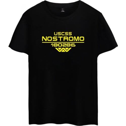 Fashion USCSS Nostromo T-shirt Alien USS Sulaco Colonial Marines Aliens Off World Short Sleeve Tshirt Men casual cotton T shirt