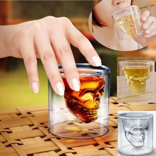 Crystal Skull Head Vodka Shot Whiskey Home Wine Beer Tea Glass Drinking Cup Unique Designer Cup Water Mugs Trend Fashion Tea Set