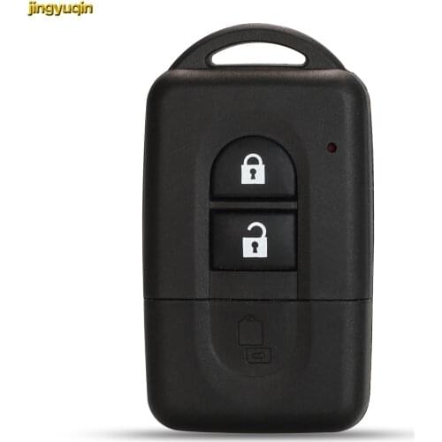 Jingyuqin 2 Buttons Remote Car Key Shell Fob Case Cover For Nissan Micra Xtrail Qashqai Juke Duke Navara Uncut Blade Key Housing
