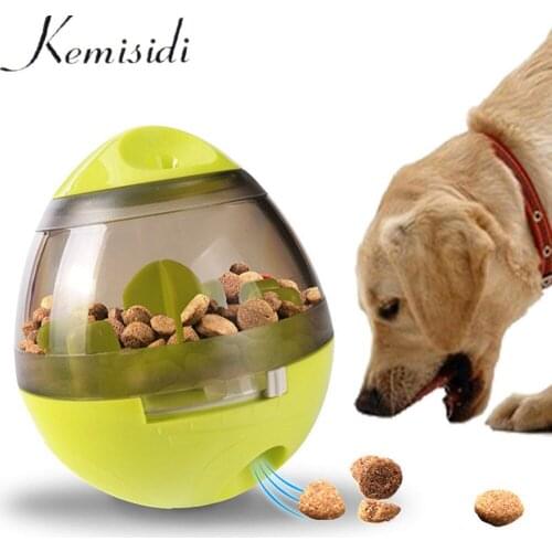 KEMISIDI Dog Treat Interactive Food Dispenser Ball Slow Feeding Tumble Ball Funny Dog Food Ball Chew Feed Dogs Pet IQ Treat Ball