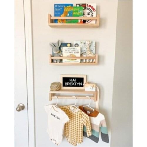 Bookcase Child Baby Room Wall Rack Wooden Organizer Different Use Choice Home Decoration Storage Wall-Mounting