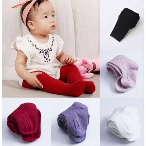 0-4 Yrs Autumn Winter Cute Baby Girls Cable Knit Warm Tights Cotton Breathable Pantyhose For Toddler Girls Hot Sale