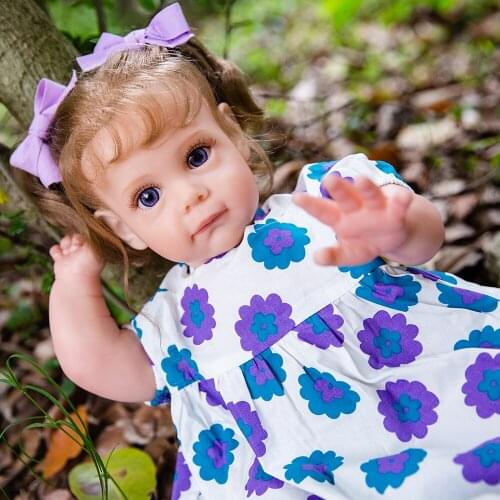 Hoomai 22" Lovely Girl Reborn Baby Dolls Soft Body Realistic Reborn Dolls for Children Play Toys Gifts