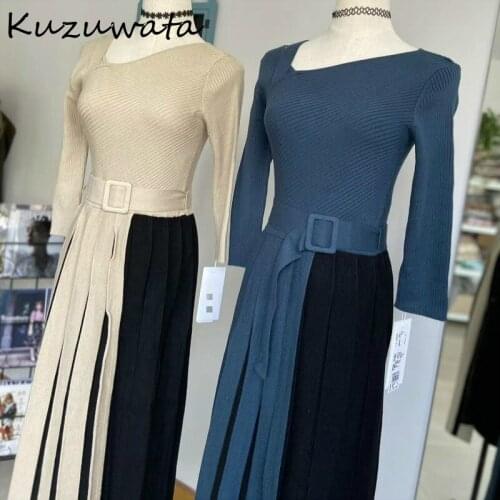 Модные вязаные платья Kuzuwata China At AliExpress