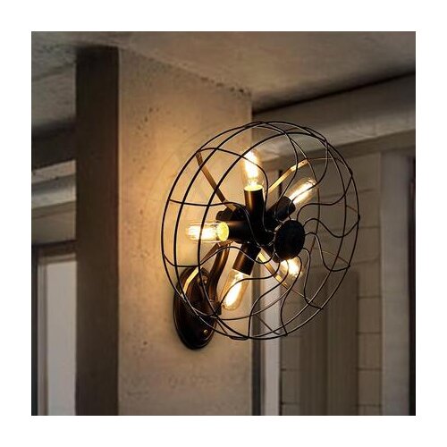Loft Style Vintage Wall Light Fixtures Industrial Wind Edison Wall Sconce For Stair Electric Fan Wall Lamp Indoor Lighting