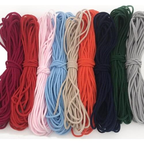100Yad 3MM Round Mouth Mask Elastic Band Mask Rope Rubber Band Tape Mask Ear Hanging Rope Belt String Oil Core DIY Sewing Crafts