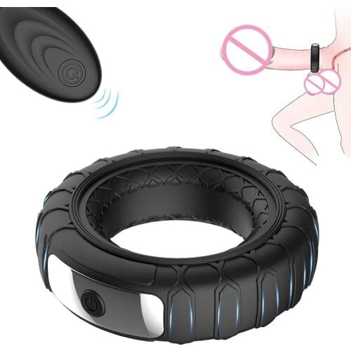 Male Vibrate Penis Ring Silicone Cock Ring With Wireless Remote Control Vibrating Cock Ring Rechargable Sex Toys for Couple Men