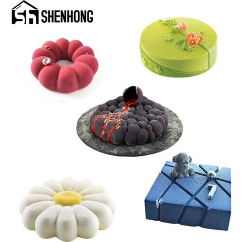 SHENHONG 25 Types Mousse Cake Set Non-Stick Silicone Molds Decorating Tools Party Dessert Baking Mould Kitchen Pastry Bakeware