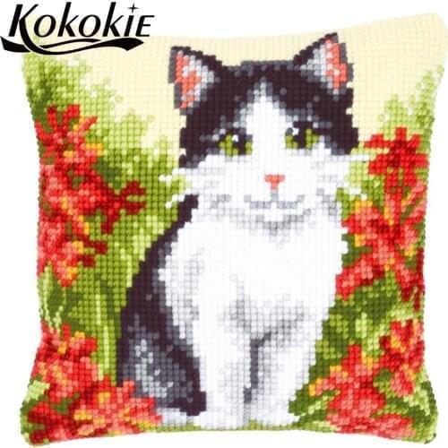 DIY cross stitch kits animal pattern embroidery cushion cover kits handicraft embroidery yarn needlework sets throw pillow