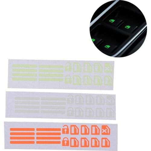 1pc Car Sticker Car Window Switch Luminous Sticker Door Window Lift Button Sticker