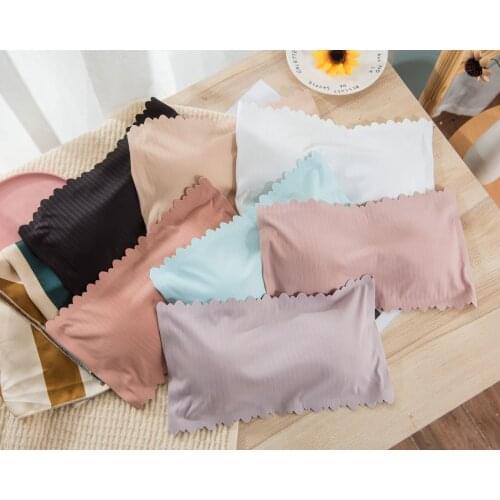 Non-marking ice silk beautiful back no steel ring bra girls strapless underwear with chest pad bra vest-style bust