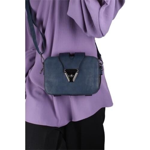 New Season Special Series Women 'S Faux Leather Water Resistant From Shoulder Adjustable Navy Blue 3 Compartments Cross Suspenders Shoulder Bag