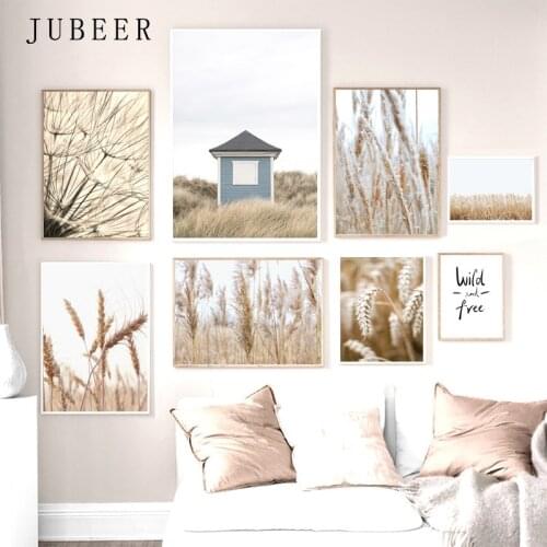 Autumn Plant Wheat Dandelion Reed Flower Wall Art Canvas Painting Nordic Posters And Prints Wall Pictures For Living Room Decor