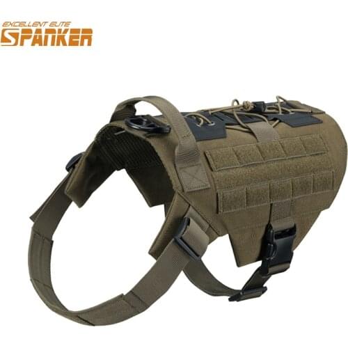 EXCELLENT ELITE SPANKER Military Tactical Dog Harness Outdoor Patrol Dog Harness Service Dog Vest Working Dog Vest with Handle