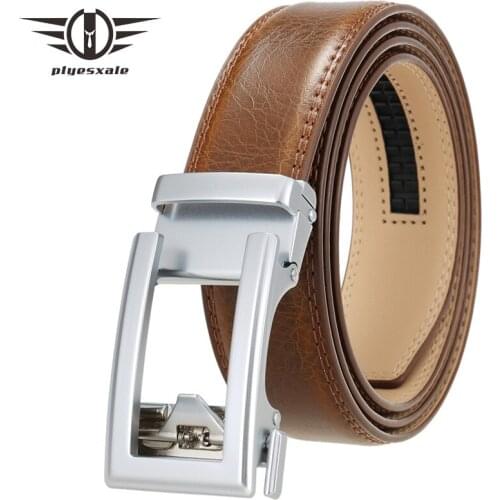 Cow Genuine Leather Mens Belt Cowhide Strap For Male Ratchet Automatic Buckle Belts For Men Luxury Brand Fashion Strap B716