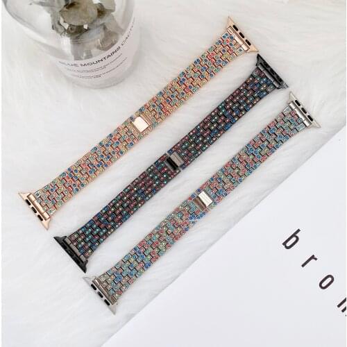 Strap For Apple watch band + case 44mm 40mm Stainless Steel Watchbands for iwatch 6 se 5 4 3 2 1 Diamond correa watch bracelet