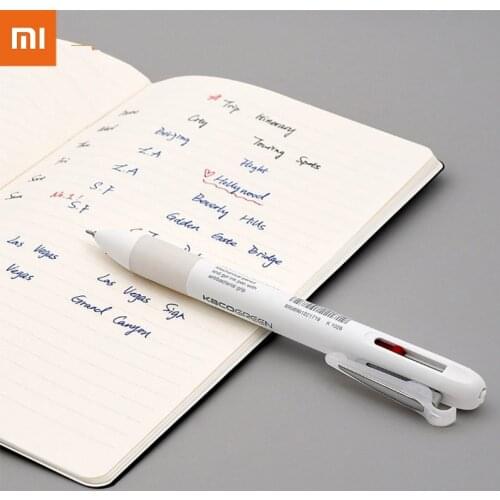 Original Xiaomi KACO 4 In 1 Multifunction Pens 0.5mm Black Blue Red Refill Gel Pen Mechanical Pencil Japanese ink Office School