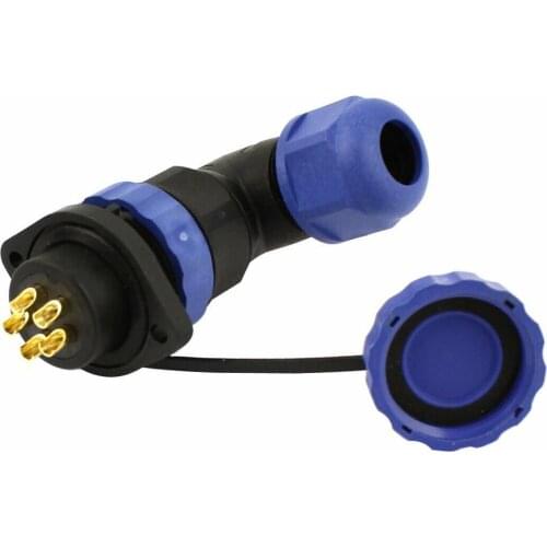 SD20 5 Pin Flanged Elbow Waterproof Aviation Connector Socket IP68