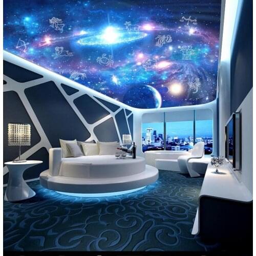 Modern ceiling frescoes large ceiling frescoes europe style Landscape wallpaper murals ceilings