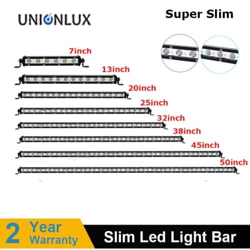Super Slim LED Light Bar Single Row 7" 13" 20" 25" 32" 38'' 45'' 50'' 30W 60W 90W 120W 180W For 4X4 ATV Off Road LED Work Light