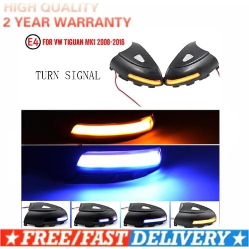LED Dynamic Turn Signal Blinker Sequential Side Mirror Indicator Light Puddle Light For Volkswagen Tiguan MK1 2008-2016