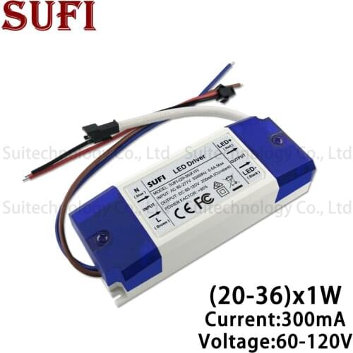 20W 30W 36W LED Driver 20-36x1W 350mA DC60-120V Lighting Transformer High Power LED Powr Supply For DIY Floodlight Grow Light