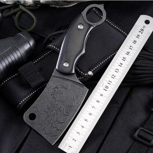 Ebony handle tactical hunting knife Camping kitchen tool High carbon steel 3CR13 carving knife mini multi-function small knife
