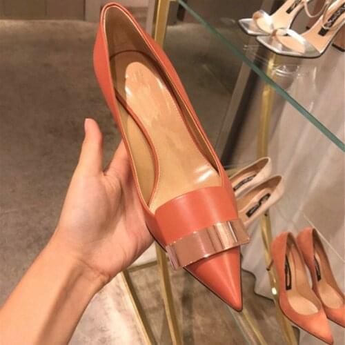 Women Pumps Sexy Pointed Toe Luxury Metal High Heels Shoes Woman Spring Summer Women Party Wedding Shoes High Heels Zapatos