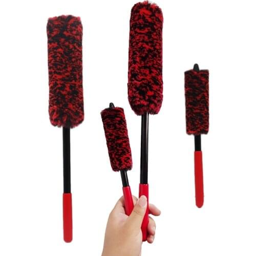 Universal Car Wash Wheel Brush Portable PP Handle Wool Brush Wheel Tire Brush Car Cleaning Brush Car Washing Wheel Cleaner Wash