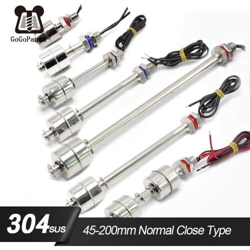 Level Control Stainless Steel Water Level Sensor Liquid Float Switch 220V 1.5A 50W 45mm-200mm Dual Ball Normal Close