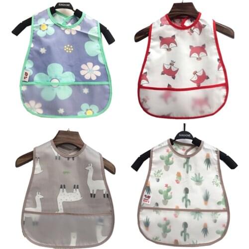 High Quality Adjustable Baby Bibs EVA Cotton Cartoon Child Bibs Waterproof Lunch Feeding Bibs For Girls Boys Baby Bib Burp Cloth