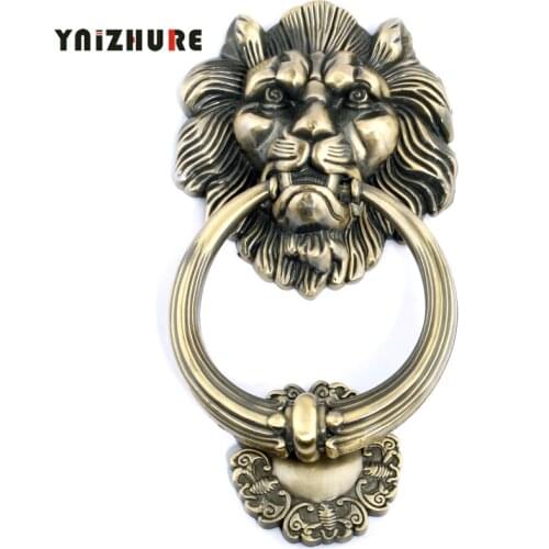YNIZHURE Large Antique Lion Knocker Lion Head Knocker Home Decoration Furniture Handle Hardware Knocker 1PC