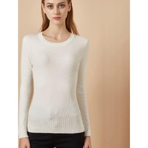 Harteen 2021 Spring Autumn New Knitted Sweater Fashion Long Sleeve Womens Clothing Simple Solid o Neck Office Lady Top Femme